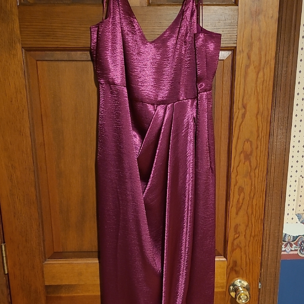 Express Pink Pleated Maxi Gown Sleeveless V-Neck